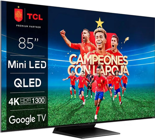 Google 85C805 Smart TV, 215 cm, TV, 4K UHD, QLED, TV QLED Mini LED TCL 85C805 215 cm 4K UHD Google TV Alumínio escovado