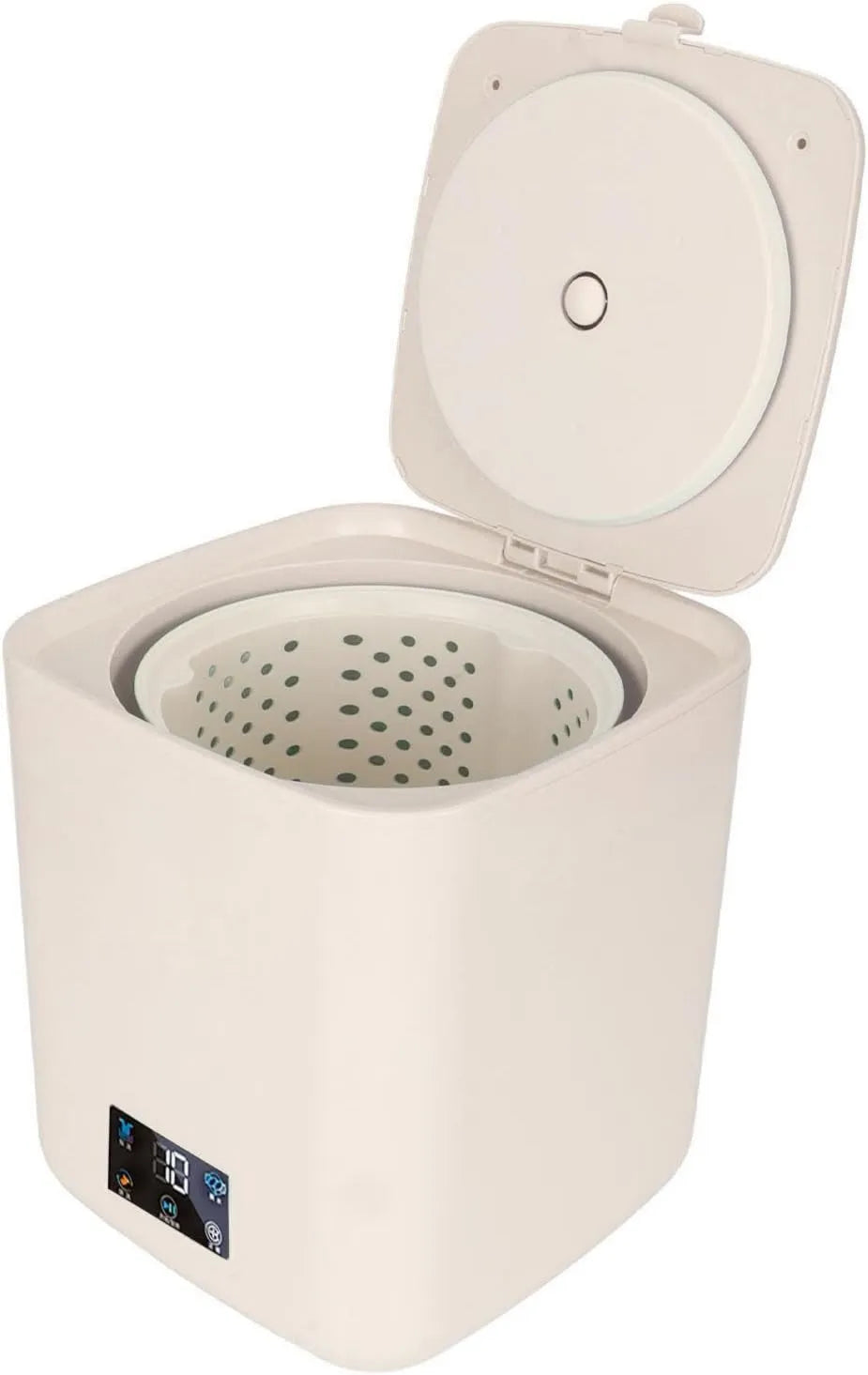 Fockety Máquina de lavar roupa, 7 L, portátil, toque, ecrã LCD, apartamentos e, 7L, Bege, com corrente de ar