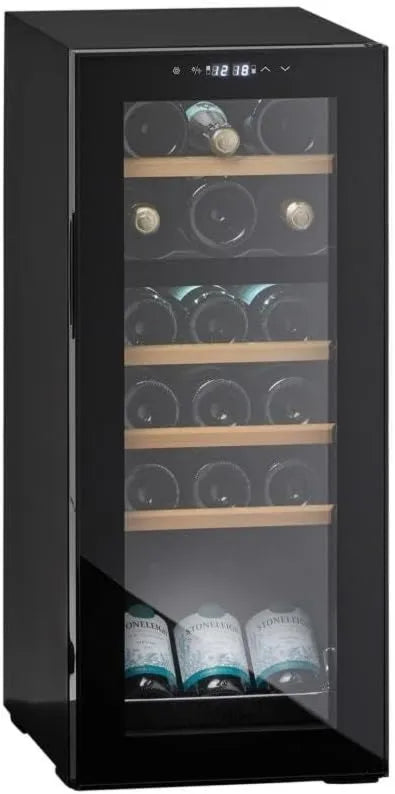 Cavin adega elétrica, 18 garrafas, 2 zonas de temperatura, iluminação LED, instalação livre, preto, Northern Collection 18 Preto, Caven Wine garden