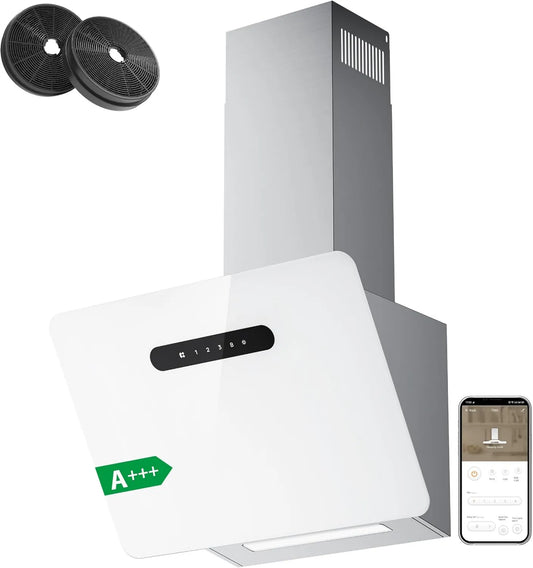 CIARRA CBCF003 CBCW6736K exaustor, 60cm, 685 m3/h, A-class energia, cozinha capota, inclinação, evacuação e reciclagem, 3 velocidades