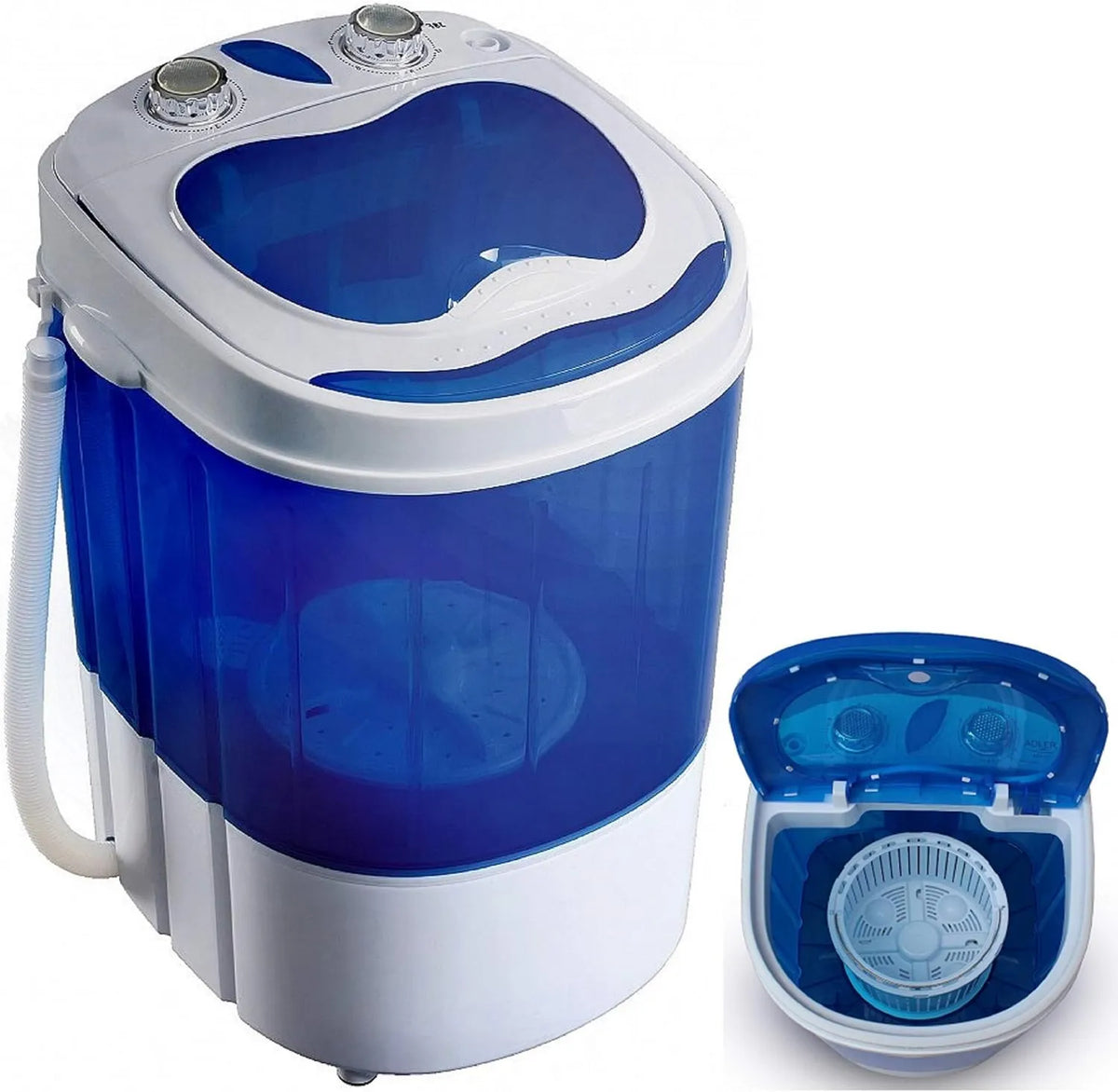 Steinborg Máquina de lavar roupa, 3 kg, camping, 1 quarto, até 3 kg, Mini máquina de lavar roupa com secador, Máquina de lavar viagem, Toploader