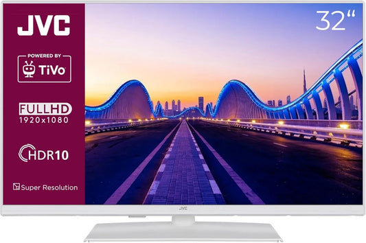 JVC LT-32VF5355W Smart TV, 32 polegadas, TV, HDR, sintonizador triplo DVB-T2, S2, Full HD, 6 Mês HD+ Incluído