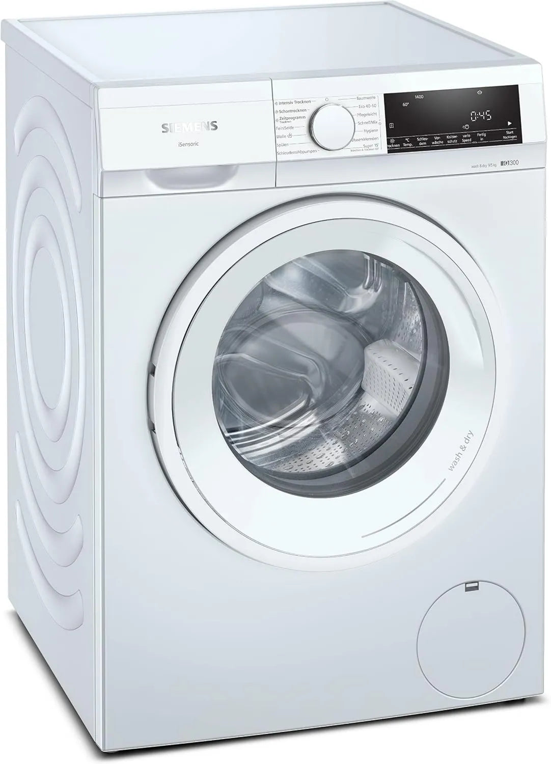 SIEMENS iQ300 WN34A141 Máquina de lavar roupa, 60 cm, 5 kg, máquina de lavar roupa, secador, aquaStop, branco, 1400 TR, Min, velocidadePack L, autoDry, iQdrive