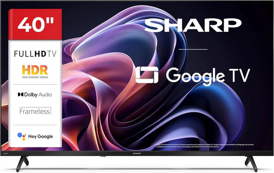 Sharp Google 40HF2265E Smart TV, 40 polegadas, 892 x 555 x 213 mm, 892 × 555, 60 Hz, 3 HDMI, TV, HDR, Wi-Fi, Bluetooth, Full HD, 2 USB, HDR10