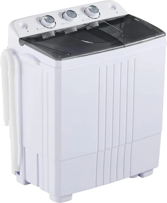 Generic Máquina de lavar roupa, 6 kg, portátil, temporizador, 5 kg + secador de 1, dormitórios, máquina de lavar duplo-vet com uma capacidade total de 6 kg