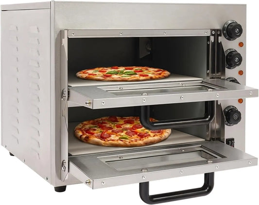 Wipportja Pizza forno elétrico, 3000 W, profissional, restaurante, aço inoxidável, cozinhas domésticas, pizzarias