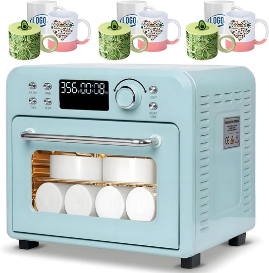 GLBMxDD Forno elétrico, 16 L, temporizador, Forno de Convecção Leve com Timer, Forno de Sublimação para copos e copos, incluindo um GA-nt resistente ao