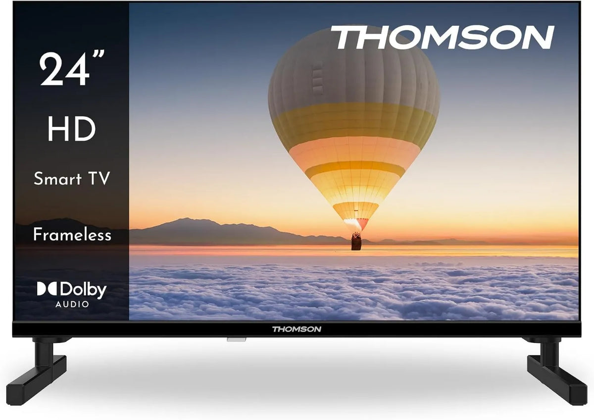 THOMSON Smart TV 1,5GB 8GB, 24 polegadas, TV, HDR, sintonizador triplo DVB-T2, S2, som Dolby, HDMI, USB, Wi-Fi, HDR10, 24HT2S15, Cabo-Satélite-TNT, 60 cm