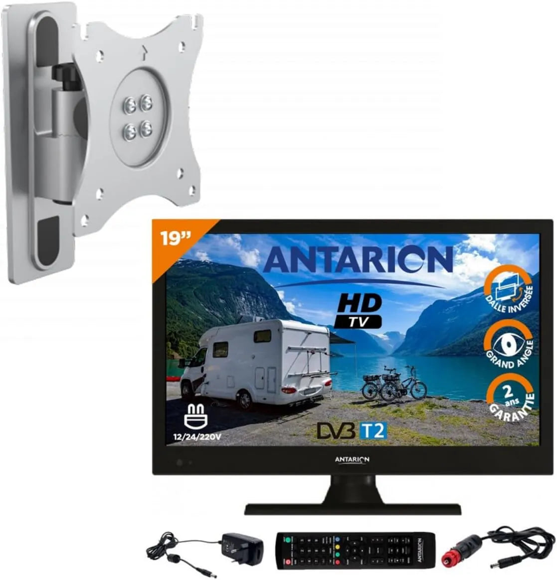 suporte de TV, 18,5 polegadas, 12 V, Antarion Pack LED TV 18, Antarion Pack LED TV 18,5' 47cm HD TV 12V + suporte de TV