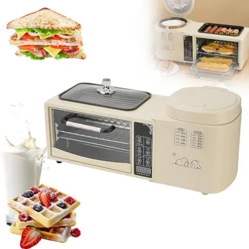 xSDAJSD Forno elétrico, 8 L, instalação livre, toque, vapor, 2 zonas de temperatura, aparelho de café da manhã 4 em 1, cúpula do aparelho de café da manhã