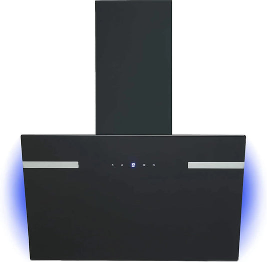 Respekta CH69060SA exaustor, 60 cm, 63 dB, capa de cozinha, inclinada, preto, 43, Ar de extração e reciclagem de funções