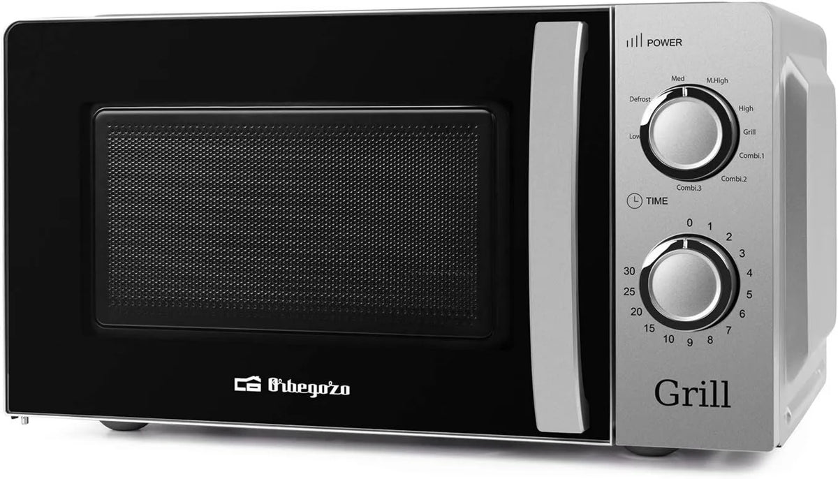 Orbegozo Microondas, 44, 6 x 24, 3 x 36, 1 cm, 20 L, 900 W, 3 programas, temporizador, grelhador, temporizador até 30 minutos, 700-900 W, 5 níveis operacionais