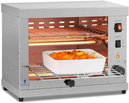 Torradeira, 27, 5 x 50 x 38, 5 cm, 250 W, catering, espaçamento entre as grades 7 cm, 3 elemento de aquecimento em Quartzo, Royal Catering Salamandre