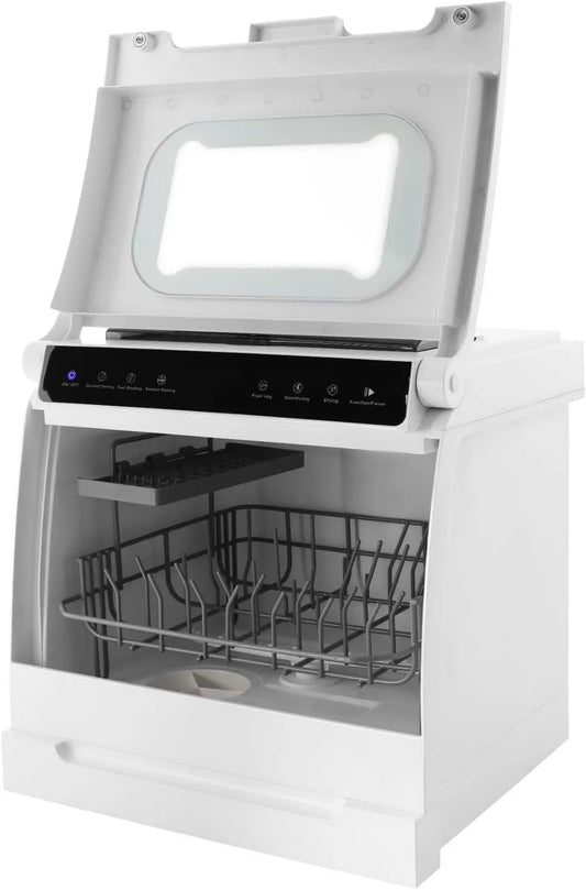 DAOHHFO Máquina de lavar loiça, 45 × 40 × 40 cm, toque, EU-STOCK, auto-suportante, para cozinha, escritório e casa