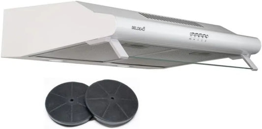 exaustor, 60 cm, 200 W, 435 m3/h, capa de cozinha, evacuação e reciclagem, iluminação LED, 3 velocidades, branco, BELDEKO capa de viseira