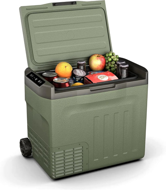 KLARSTEIN Electric Ice Cream, 40 L, -20 a 20 °C, ecrã LCD, camping, mini frigorífico portátil, verde, Klarstein PolarForce 40L Gelado - Gelado