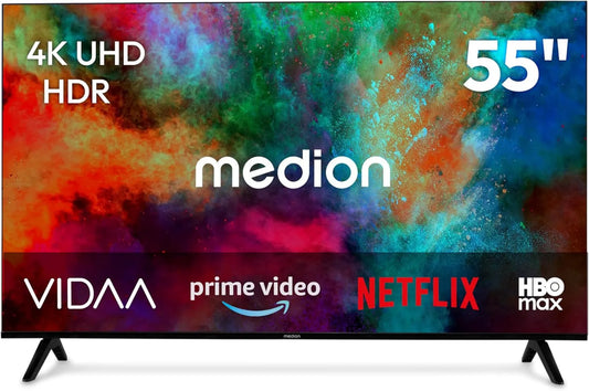 Smart TV MD855201, 55 polegadas, TV, HDR, Bluetooth, gravação PVR, MEDION 138