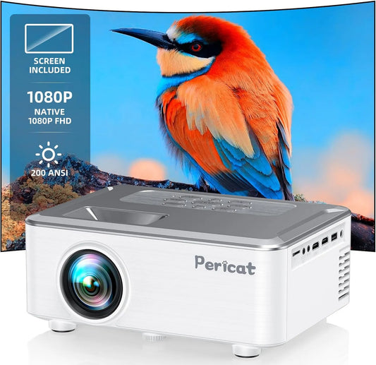 Smart TV 1080P, 100 polegadas, TV, Wi-Fi, ao ar livre, Bluetooth, compatível com smartphone, filme pericat projetor 200 ANSI 1080P HD com