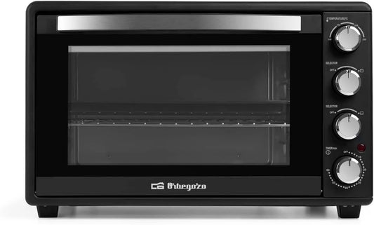 Forno elétrico, 45 L, 2000 W, temporizador, termostato, Orbegozo HCI 5045, 45 litros, indicador de luz, Amazon Exclusive