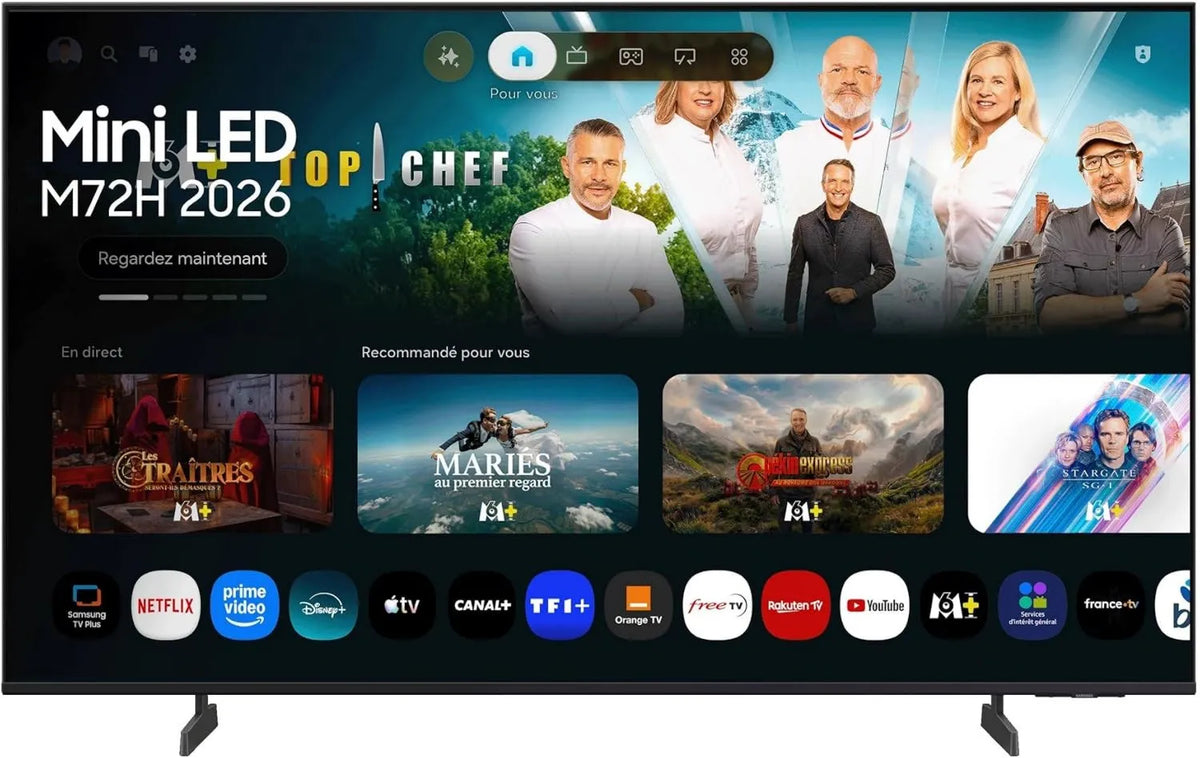 Samsung M72H Smart TV, 43 polegadas, TV, 4K UHD, Mini LED, modo de futebol IA, visão AI Companion, Esportes, Cinema e jogos, Samsung TV Plus