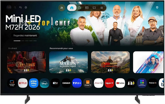 Samsung M72H Smart TV, 43 polegadas, TV, 4K UHD, Mini LED, modo de futebol IA, visão AI Companion, Esportes, Cinema e jogos, Samsung TV Plus