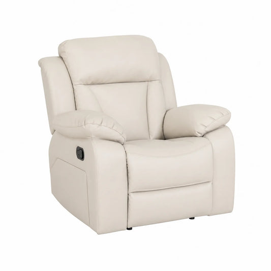 Sillón reclinable de cuero sintético Beige 90x85x100 cm
