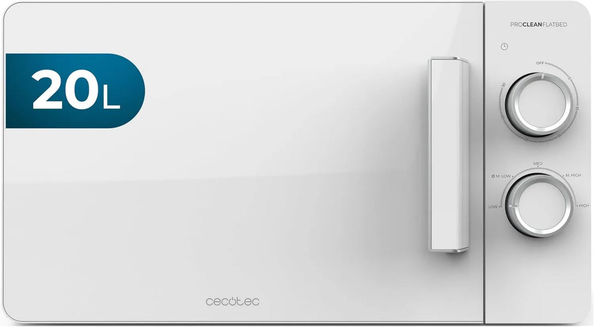Cecotec 3DWave micro-ondas, 20 L, 700 W, Timer, micro-ondas, Timer 30 min, 6 Níveis ajustável, Tecnologia 3DWave, Placa de cavidade sem