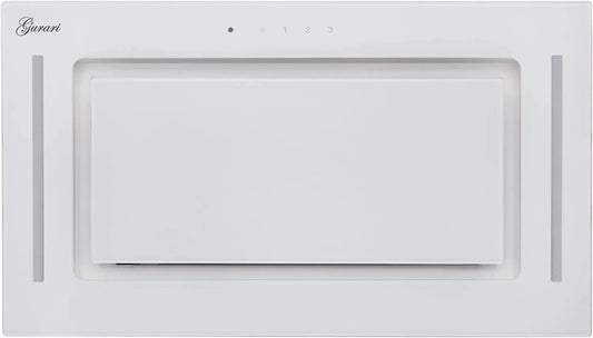exaustor, 52 cm, 1000 m3/h, capa de cozinha, encastrado, 3 níveis, Gurari 217 WH 52 Pr, comando à distância, moldura de vidro
