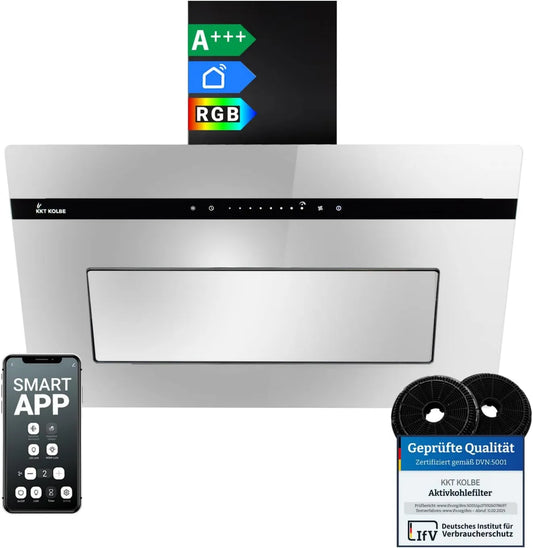 PLOOM8005M, 80 cm, 782 m3/h, capa de cozinha, iluminação LED, instalação de parede, toque, Wi-Fi, preto, SensorTouch, KKT KOLBE A+++