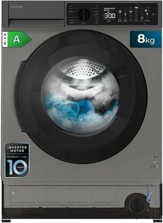Cecotec Bolero DressCode 850 Máquina de lavar roupa, 15 programas, 8 kg, classe energética A, Inversor, aço inoxidável, acabamento em aço inoxidável 1400 Tr, min