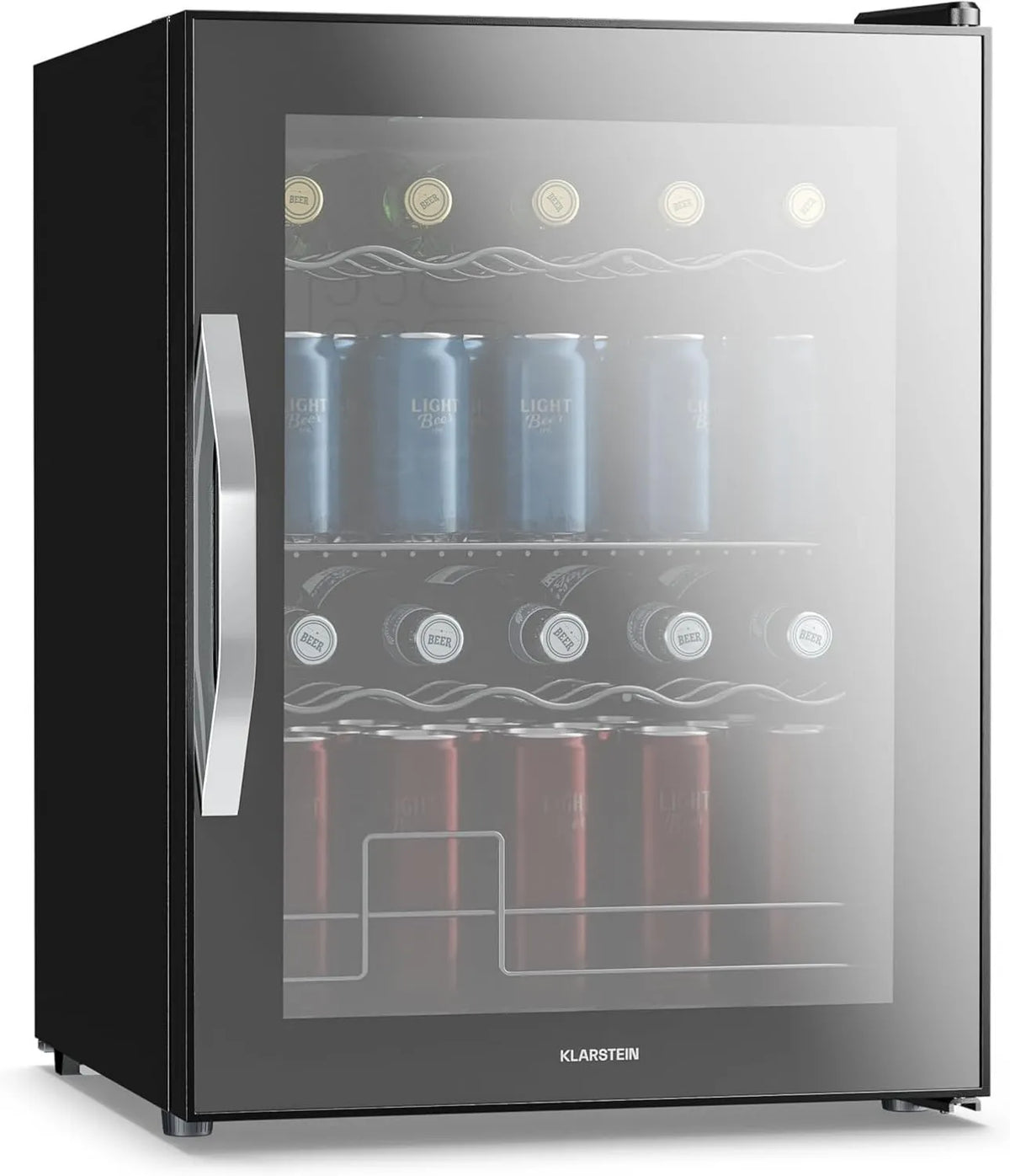 Frigorífico KLARSTEIN, 60 L, 0 a 13 °C, removível, LED, temperatura ajustável, Mini frigorífico Bebidas, Design compacto
