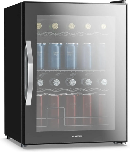 Frigorífico KLARSTEIN, 60 L, 0 a 13 °C, removível, LED, temperatura ajustável, Mini frigorífico Bebidas, Design compacto