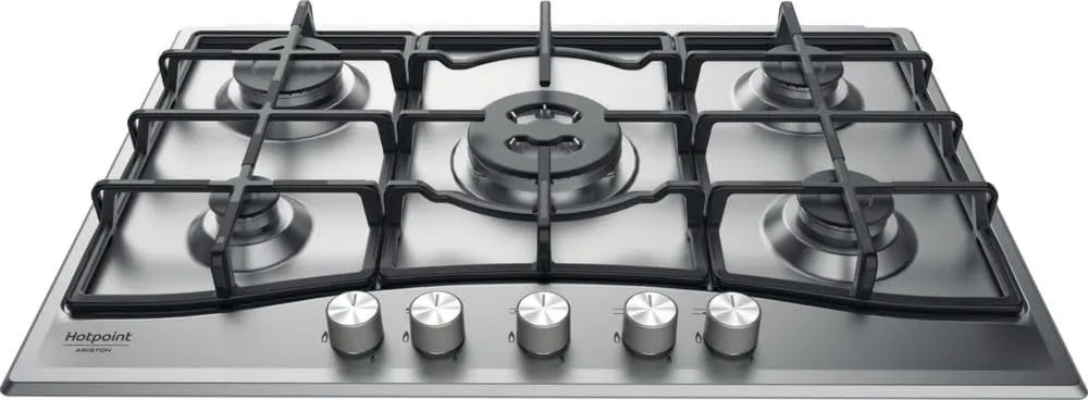 Hotpoint Placa de gás PCN751TIxHA, 51 cm, encastrado, grelha, ferro fundido, placa de gás