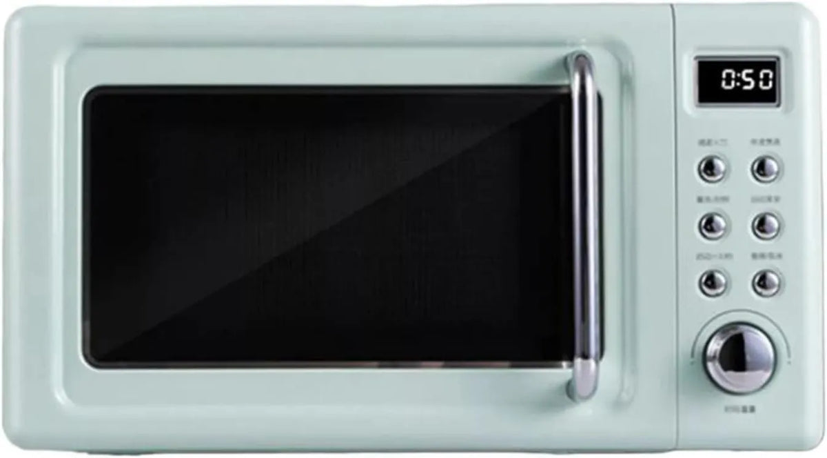 WanWen Microondas, 700 W, verde, 6 configurações de Cozinhar, controlo rotativo, Compact, Nostalgia Classic Retro 700 W bancada micro-ondas forno com