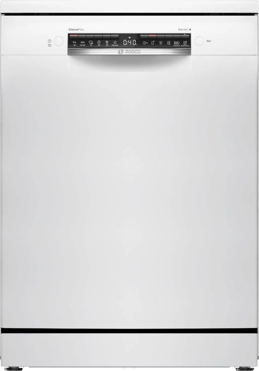 Bosch SMS4HMW08E Máquina de lavar loiça, 60 cm, silencioso, branco, cesta superior ajustável em 3 alturas, gaveta e cestas VarioFlex, Silence Plus