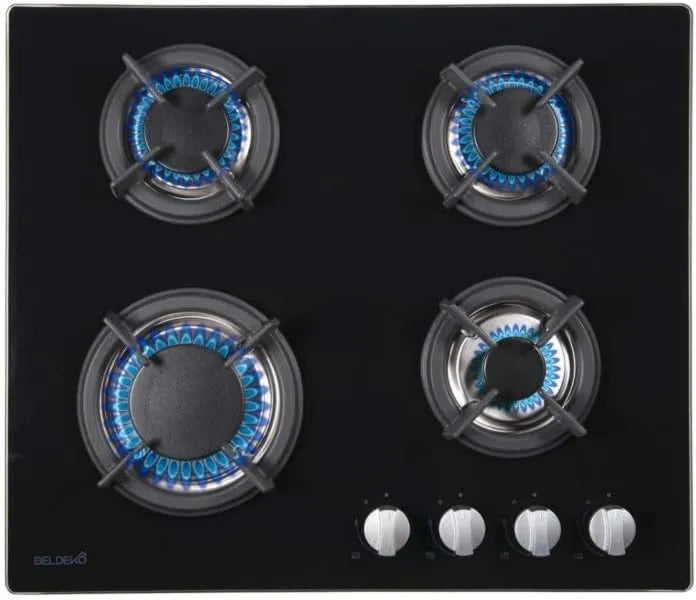Placa de gás, 4 lareiras, 7500 W, placa de gás, preto, BELDEKO, BOUTEILLE GAS
