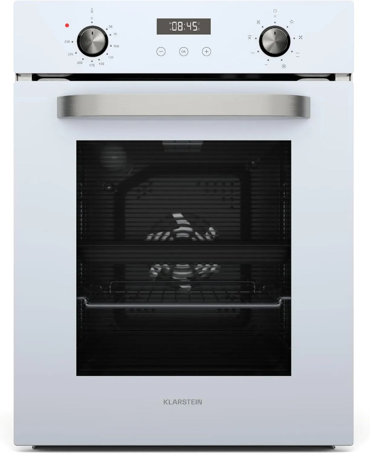 KLARSTEIN Forno elétrico, 45 cm, 49 L, 9 programas, classe E, encastrado, timer, grelhador, vapor, preto, grelhado ventilado, 9 funções