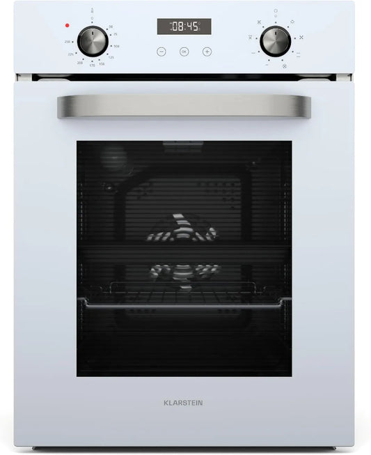 KLARSTEIN Forno elétrico, 45 cm, 49 L, 9 programas, classe E, encastrado, timer, grelhador, vapor, preto, grelhado ventilado, 9 funções