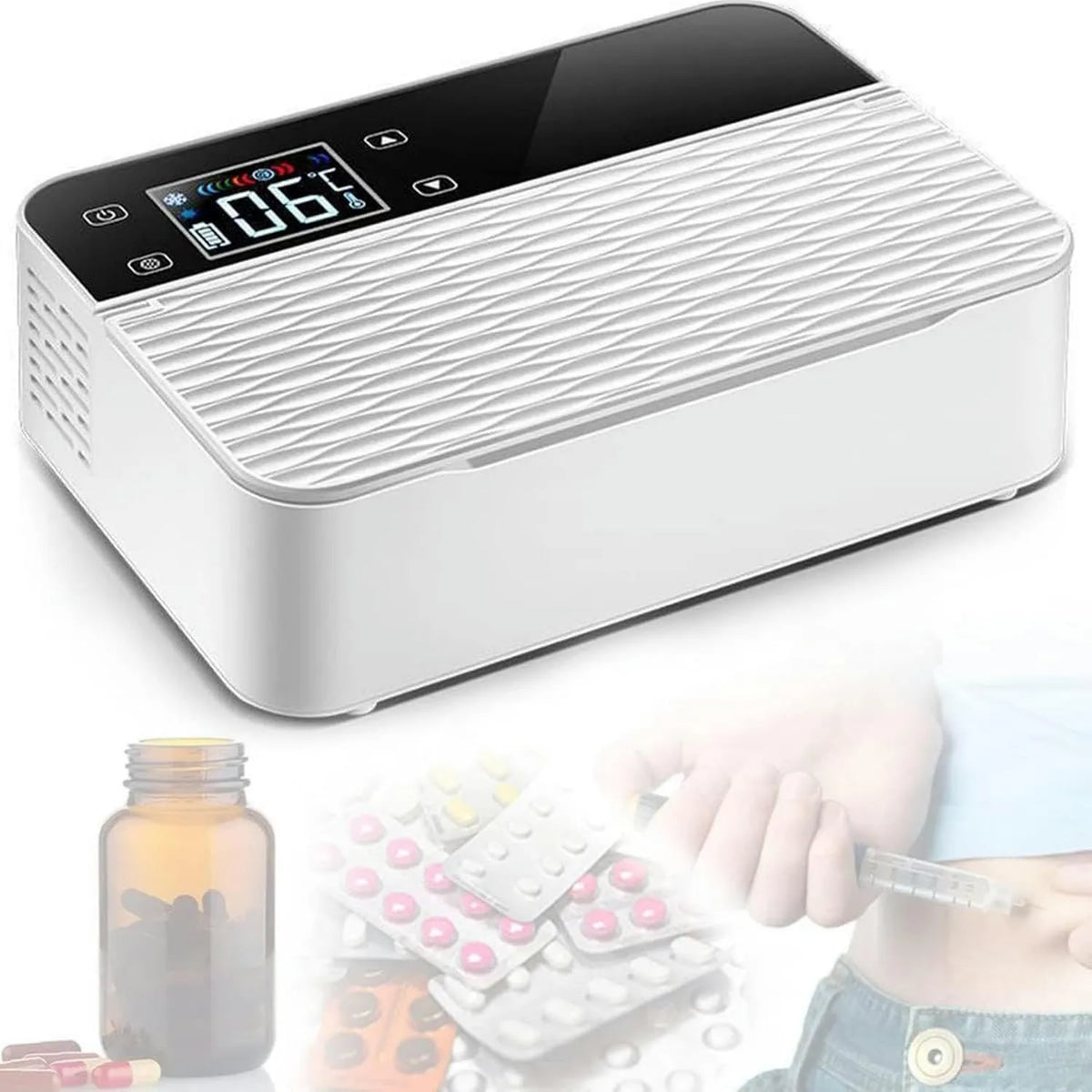 BTURYT Portátil frigorífico médico, USB, transporte de insulina e medicamentos, Insulina frigorífico pequeno frigorífico