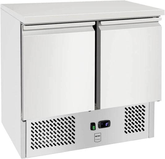 METRO Professional Mesa refrigerada profissional GSF3600, 90 x 70 x 88 cm, 169 L, 220 W, aço inoxidável, prata, aço inoxidável, estático frio, com bloqueio