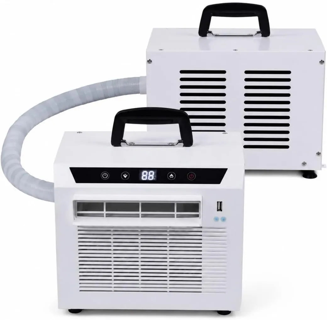 VZxATYOP Ar condicionado 1 metro de tubo, toque, camping, AC Portable, Sistema de Split de ar condicionado 3000 BTU, Com comando à distância, baixo ruído, para camping, quarto