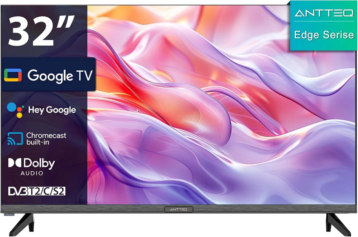 Smart TV G32, 32 polegadas, TV, som Dolby, HDMI, USB, Wi-Fi, Bluetooth, DVB-T/T2-C-S, S2, Triplo-Tuner, Televisão 80 cm, Dolby Audio, Antteq G32