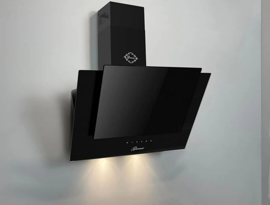 exaustor 6065E, 60 cm, 1000 m3/h, capa de cozinha, instalação de parede, preto, Gurari Capa aberta CH 6065E+ recirculação, vidro