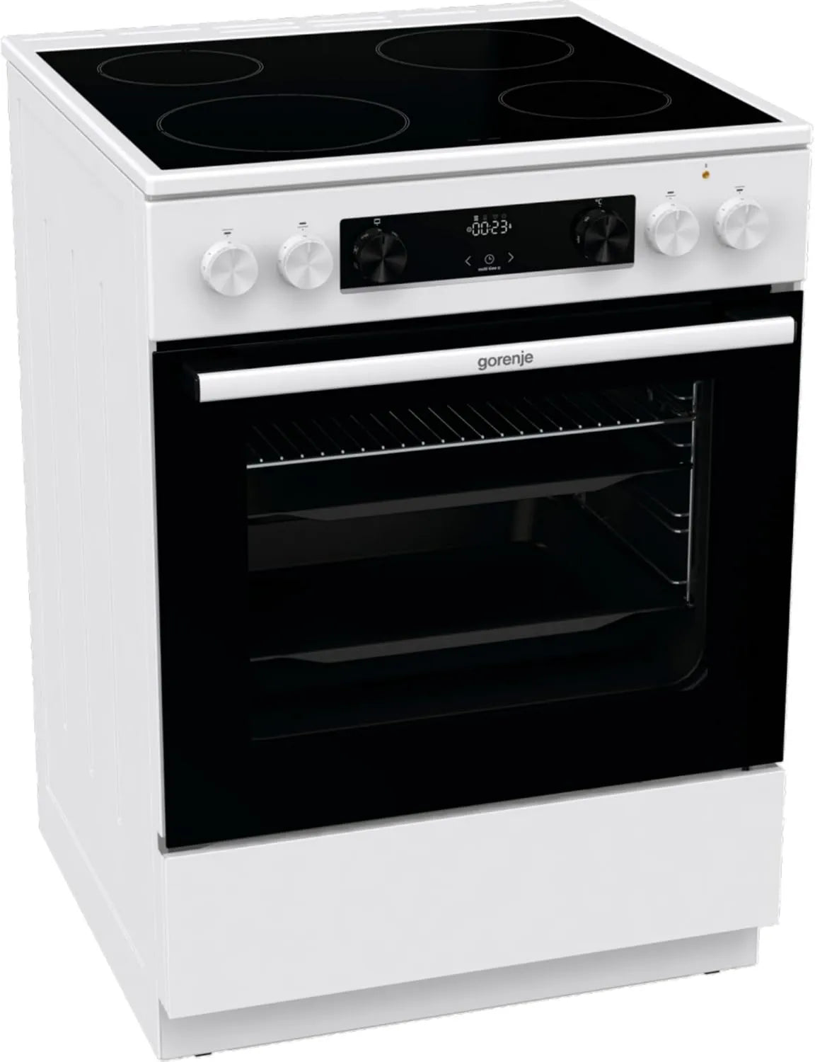 Gorenje GEC6C Placa de vidro cerâmico, 60 cm, 71 L, grelha, pizza, branco, modo pizza, PerfectGrill, Gorenje GEC6C 40 WD fogão elétrico a pé