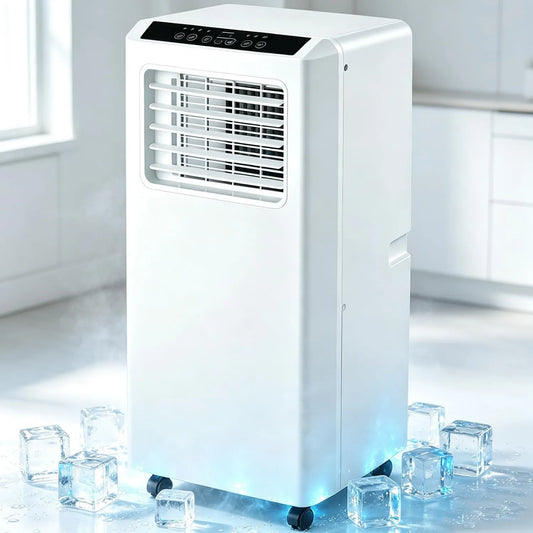 GEJLELDS Ar condicionado 4100BTU, portátil, temporizador, silencioso, capacidade de refrigeração até 40 m2, 24 h temporizador, unidade de ar condicionado eficiente em energia