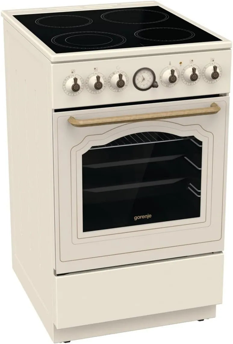 Gorenje 5B70CLI Fogão com forno, 50 cm, 70 L, pizza, Gorenje Classico GECS 5B70CLI Fogão elétrico com placa de vidro cerâmica