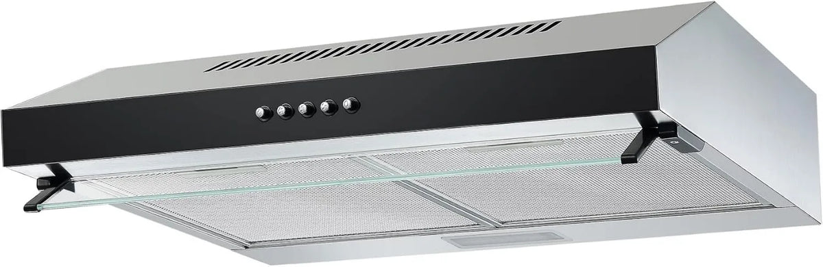 Respekta CH160SGB exaustor, 60 cm, 68 dB, capa de cozinha, recesso, preto, Ar de extração e reciclagem de função