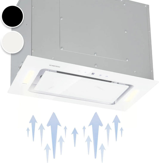 exaustor KLARSTEIN, 52 cm, 190 W, 530 m3/h, capa de cozinha, recesso, touch-down, branco, 190W