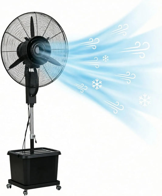 Lsoiup Ar condicionado, 200 cm, 42 L, Ø 71 cm, exterior, 3 velocidades, oscilação, nevoeiro do pé do ventilador com água 42L, Ø71cm, Atualizador de ar