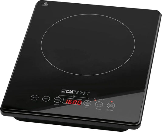 Placa de indução, mesa de cozinha de indução, preto, 10 níveis de potência, ecrã LED, 2000 watts, ECO-Save, Clatronic EKI 3569 Placa de cozedura